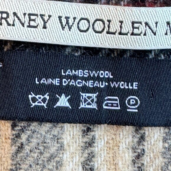 Blarney Woollen Mills Lambswool Stewart Camel Tartan Scarf Made in Ireland 66x10 - Picture 5 of 5